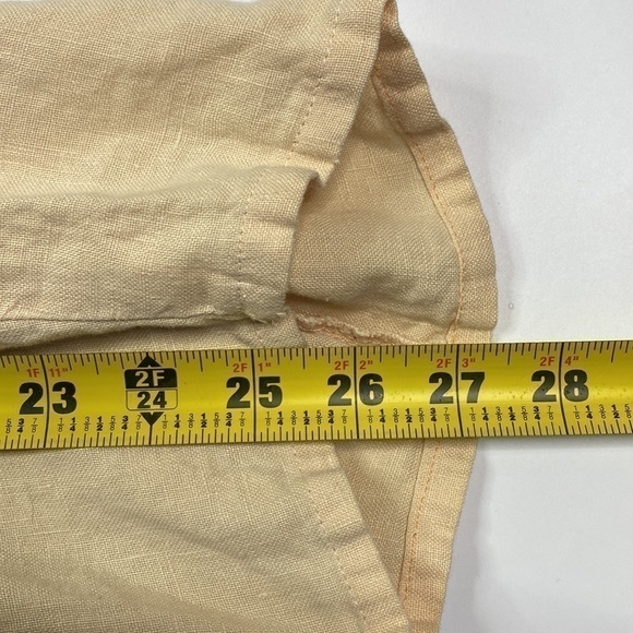 Flax Linen Stretch Waist Tan Pants Size Medium - Picture 10 of 12